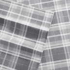 Laura Ashley - Flannel Sheets Queen Size, Anti-Pilling & Wrinkle Resistant Cotton, Touchably Soft for All-Season Comfort - Bed Sheets with Matching Pillowcases & Fitted Sheet (Mulholland Plaid Grey)