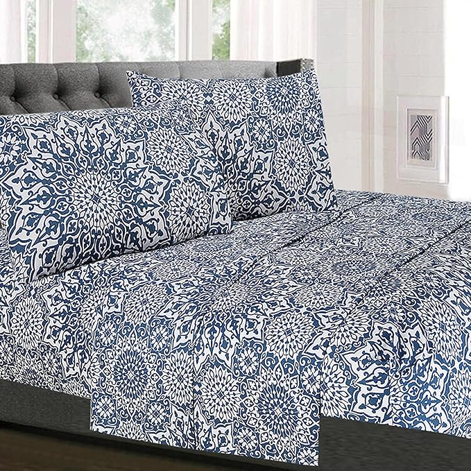 Queen Size Bed Sheets - Breathable Luxury Sheets with Full Elastic & Secure Corner Straps Built In - 1800 Supreme Collection Extra Soft Deep Pocket Bedding Set, Sheet Set, Queen, Oasis