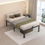 MAF 12 Inch Twin XL Metal Platform Bed Frames with Round Corner Legs, Mattress Slide Stopper, 3000 LBS Heavy Duty Steel Slats Support, No Box Spring Needed, Noise Free