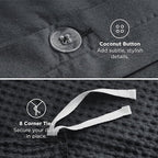 Bedsure Cotton Duvet Cover King - 100% Cotton Waffle Weave Charcoal Duvet Cover King Size, GentleSoft™ and Breathable Bedding Set for All Season, 3 Pieces, 104"x90"