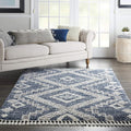 Nourison Home Scandinavian Shag Denim Blue 4' x 6' Area Rug, Easy Clean, Non Shedding, Bed Room, Living Room, Dining Room, Kitchen (4x6)