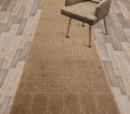 Custom Size Modern Abstract Floor Carpet Runner Rug for Hallways, Slip Resistant Latex Rubber Backed, 31 inch Wide X Customized Length, Art Gold Tan, 31 inch X 17 feet