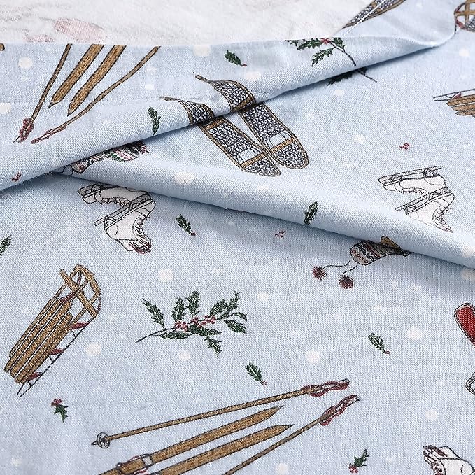 Eddie Bauer - Full Sheets, Cotton Flannel Bedding Set, Brushed For Extra Softness, Cozy Home Decor (Snow Days, Full)