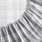 Laura Ashley - Flannel Sheets Queen Size, Anti-Pilling & Wrinkle Resistant Cotton, Touchably Soft for All-Season Comfort - Bed Sheets with Matching Pillowcases & Fitted Sheet (Mulholland Plaid Grey)