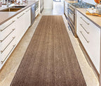 Custom Length Cut to Size Wide Width Carpet Runner Rug for Hallways, Slip Resistant Latex Rubber Backed, 31 inch Wide X Customized Length, Stripe Brown, 31 inch X 11 feet
