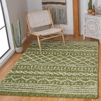 SAFAVIEH Arizona Shag Collection Accent Rug - 4' x 6', Green & Ivory, Moroccan Design, Non-Shedding & Easy Care, 1.6-inch Thick Ideal for High Traffic Areas in Entryway, Living Room, Bedroom (ASG741X)