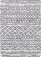 SAFAVIEH Arizona Shag Collection Accent Rug - 2'3" x 4', Grey & Ivory, Moroccan Design, Non-Shedding & Easy Care, 1.6-inch Thick Ideal for High Traffic Areas in Foyer, Living Room, Bedroom (ASG741G)