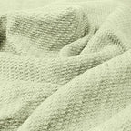 COTTON CRAFT Soft Cotton Thermal Blanket - Plush Herringbone Twill - All Season Luxurious Breathable Skin Friendly Lightweight Cooling Throw Blanket - Sofa Couch Travel Camping Dorm - Full Queen Sage