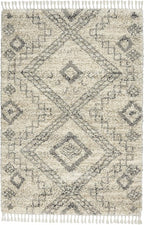 Nourison Home Scandinavian Shag Ivory/Grey 5'3" x 7'9" Area Rug, Easy Clean, Non Shedding, Bed Room, Living Room, Dining Room, Kitchen (5x8)