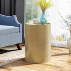 Christopher Knight Home Rache Modern Round Accent Table with Hammered Iron, Gold 16 in x 16 in x 22.25 in