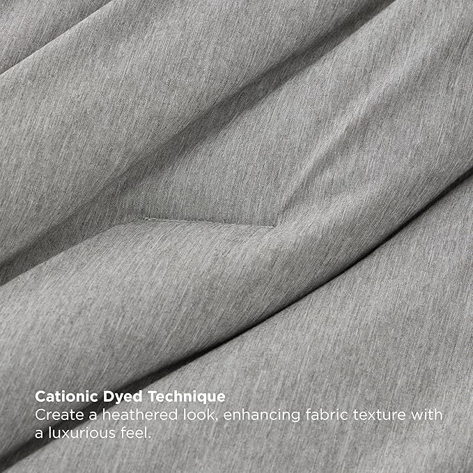 Bedsure Queen Comforter Set Dark Grey - Bed in a Bag Queen Size Bedding 7 Pieces, Cationic Dyed Bed Set, Dark Grey Soft Bedding for All Seasons Comforter with Sheets, Pillowcases & Shams