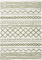SAFAVIEH Arizona Shag Collection Area Rug - 6'7" x 9'2", Ivory & Green, Moroccan Design, Non-Shedding & Easy Care, 1.6-inch Thick Ideal for High Traffic Areas in Living Room, Bedroom (ASG741Y)