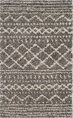 SAFAVIEH Arizona Shag Collection Accent Rug - 3'2" x 5', Brown & Ivory, Moroccan Design, Non-Shedding & Easy Care, 1.6-inch Thick Ideal for High Traffic Areas in Foyer, Living Room, Bedroom (ASG741B)