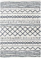SAFAVIEH Arizona Shag Collection Area Rug - 6' x 8', Ivory & Slate, Non-Shedding & Easy Cleaning, Plush Thick Pile, Ideal for Living Room, Bedroom, Dining Space (ASG741M)