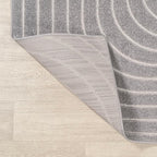 Eyely NCS101B-28 Scandinavian Odense Minimalist Angle Geometric Indoor Runner Rug, Modern, Contemporary, Coastal, Bohemian, Bedroom, Kitchen, Living Room, Non Shedding, Gray/Ivory, 2' x 8'