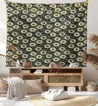 Lunarable Sunflower Tapestry Queen Size, Abstract Nature Inspired Illustration Bouquet Retro Composition, Wall Hanging Bedspread Bed Cover Wall Decor, Queen Size, Yellow Green