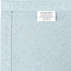 COTTON CRAFT Soft Cotton Thermal Blanket - Plush Herringbone Twill- All Season Luxurious Breathable Skin Friendly Lightweight Cooling Throw Blanket -Sofa Couch Travel Camping Dorm- Full Queen Sky Blue
