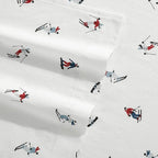 Eddie Bauer - Flannel Sheets Full Size, Anti-Pilling & Wrinkle Resistant Cotton, Touchably Soft for All-Season Comfort - Bed Sheets with Matching Pillowcases & Fitted Sheet (Ski Slope White)