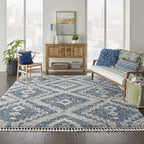 Nourison Home Scandinavian Shag Denim Blue 7'10" x 10'6" Area Rug, Easy Clean, Non Shedding, Bed Room, Living Room, Dining Room, Kitchen (8x11)