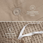Bedsure Cotton Duvet Cover Set - 100% Cotton Waffle Weave Khaki Duvet Cover Oversized Queen Size, GentleSoft™ and Breathable Bedding Set for All Season, 3 Pieces, 98"x98"