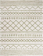 SAFAVIEH Arizona Shag Collection Area Rug - 10' x 14', Ivory & Green, Moroccan Design, Non-Shedding & Easy Care, 1.6-inch Thick, Ideal for The Living Room, Bedroom, Dining Room (ASG741Y-10)