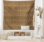 Lunarable Reptile Tapestry, Python Snakeskin Pattern Geometrical Borders Composition Animal Hide Print, Fabric Wall Hanging Decor for Bedroom Living Room Dorm, 45" X 30", Caramel Pale Brown