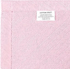 COTTON CRAFT Soft Cotton Thermal Blanket - Plush Herringbone Twill - All Season Luxurious Breathable Skin Friendly Lightweight Cooling Throw Blanket - Sofa Couch Travel Camping Dorm - Twin Light Pink