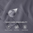 Bedsure Twin XL Sheet Set Dorm Bedding, Cooling Sheets Twin Extra Long Sheets, Rayon Derived from Bamboo, Deep Pocket Up to 16", Hotel Luxury Silky Bedding Sheets & Pillowcases, Dark Grey