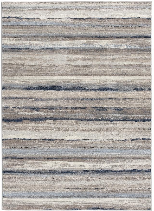 RUG BRANCH Havana 8' x 11' (7'9" X 10'8") Scandinavian Indoor Area Rug, Contemporary, Blue Brown - Living Room, Bedroom, Dining Room, and Kitchen