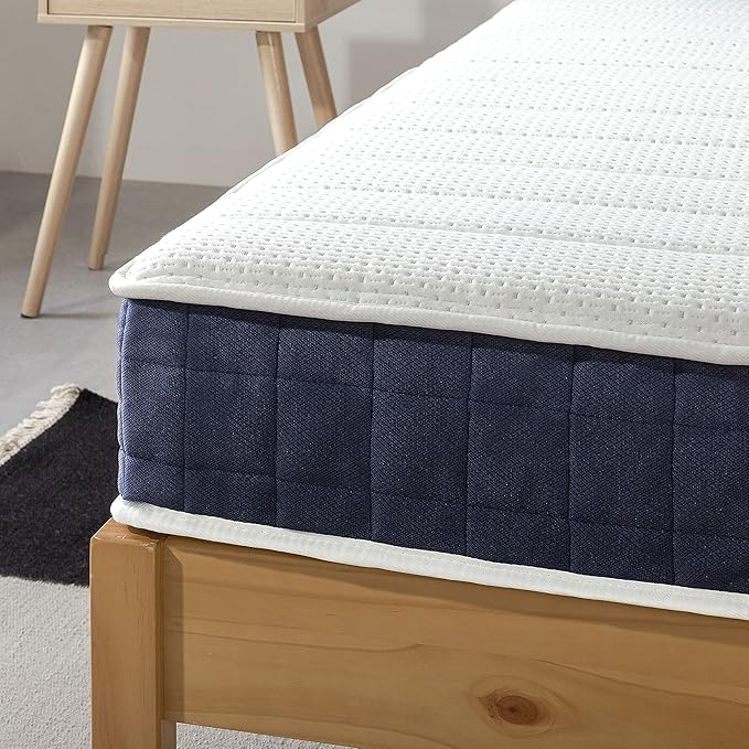 Mellow 8 Inch RENA Pocket Spring Mattress with Green Tea Memory Foam, King,Navy
