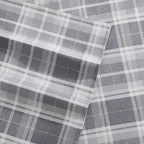 Laura Ashley - Flannel Sheets Full Size, Anti-Pilling & Wrinkle Resistant Cotton, Touchably Soft for All-Season Comfort - Bed Sheets with Matching Pillowcases & Fitted Sheet (Mulholland Plaid Grey)