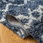 SAFAVIEH Arizona Shag Collection Area Rug - 5'1" x 7'6", Slate Blue & Ivory, Moroccan Design, Non-Shedding & Easy Care, 1.6-inch Thick Ideal for High Traffic Areas in Living Room, Bedroom (ASG741L)