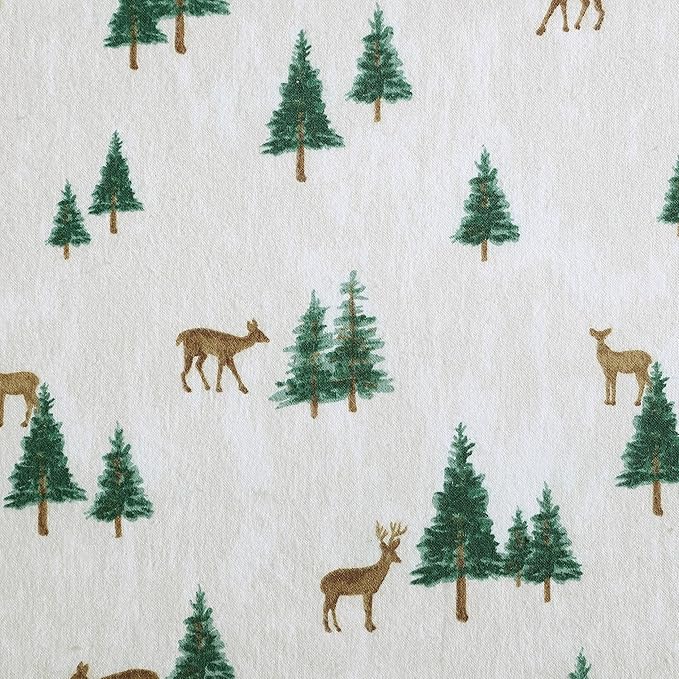 Eddie Bauer - Full Sheets, Cotton Flannel Bedding Set, Brushed For Extra Softness, Cozy Home Decor (Deer Hollow, Full)