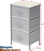Simple Houseware 3 Drawer Nightstand Dresser with Wood Top, Grey