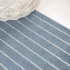 Eyely NCS101D-4 Odense High-Low Minimalist Angle Geometric Dark Blue/Cream 4 ft. x 6 ft. Indoor/Outdoor Area Rug, for Home, Backyard, Patio, Porch, Bedroom, Kitchen, Living Room