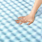 Best Price Mattress 2 Inch Egg Crate Memory Foam Mattress Topper, Cooling Gel Infusion, King, Dorm Essentials, Blue