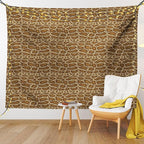 Lunarable Reptile Tapestry, Python Snakeskin Pattern Geometrical Borders Composition Animal Hide Print, Fabric Wall Hanging Decor for Bedroom Living Room Dorm, 45" X 30", Caramel Pale Brown
