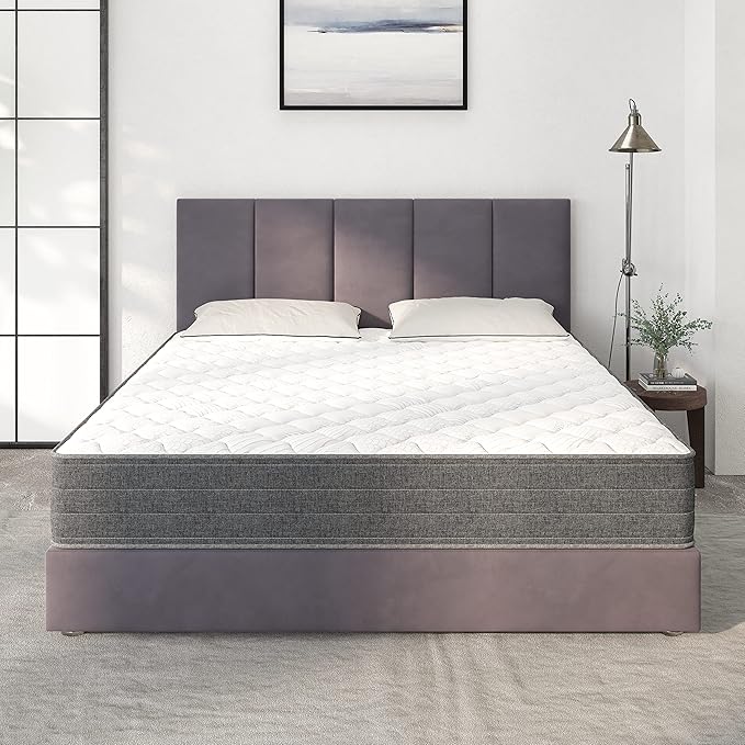 NapQueen King Mattress, 10 Inch Victoria Hybrid Cooling Gel Infused Pocket Spring and Memory Foam Mattress, King Size Mattress Bed in a Box, CertiPUR-US Certified, Fiberglass-Free Mattress