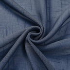 Aiyufeng Kirei Open Linen Weave Flax Textured Navy Blue Sheer Window Curtains 63 inches, Medium Long Privacy Semi-Transparent Sheer Panels for Farmhouse/Bedroom, 80" Wide Total 2 Panels, Dark Blue