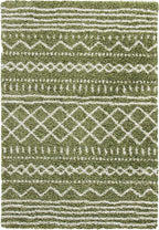 SAFAVIEH Arizona Shag Collection Accent Rug - 3'2" x 5', Green & Ivory, Moroccan Design, Non-Shedding & Easy Care, 1.6-inch Thick Ideal for High Traffic Areas in Foyer, Living Room, Bedroom (ASG741X)