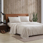 Eddie Bauer - Full Sheets, Cotton Flannel Bedding Set, Brushed For Extra Softness, Cozy Home Decor (Little Creek Pine Cone Beige, Full)