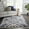 Nourison Home Scandinavian Shag Denim Blue 5'3" x 7'9" Area Rug, Easy Clean, Non Shedding, Bed Room, Living Room, Dining Room, Kitchen (5x8)