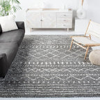 SAFAVIEH Arizona Shag Collection Area Rug - 5'1" Square, Brown & Ivory, Moroccan Design, Non-Shedding & Easy Care, 1.6-inch Thick Ideal for High Traffic Areas in Living Room, Bedroom (ASG741B)