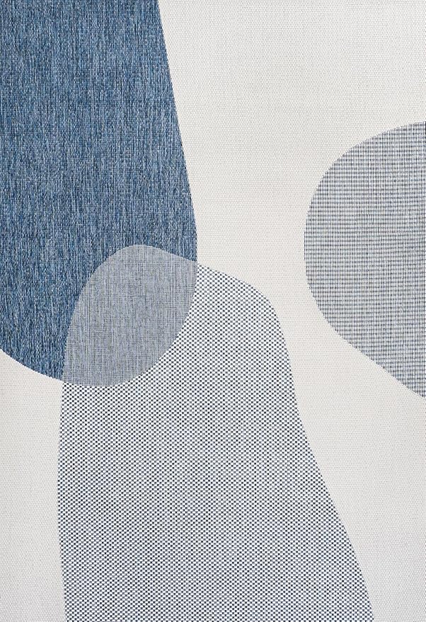 JONATHAN Y Geometric Organic Shapes Indoor Outdoor Area Rug 4X6 Cream/Navy, Zia Modern for Backyard, Patio, Porch, Easy-Cleaning, High Traffic, Pet-Friendly, Non-Shedding (TSN306B-4)