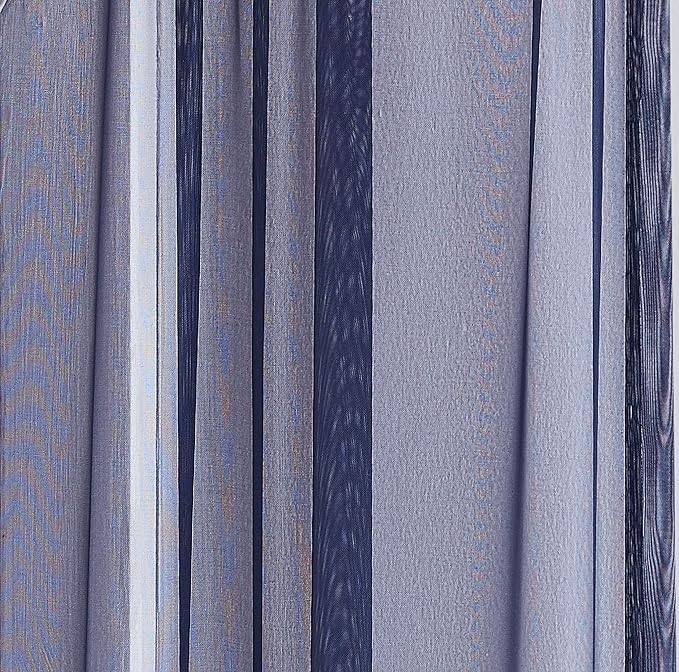 LINENZONE Pair of 2 Rod Pocket Voile Window Treatments. Great Farmhouse Style Sheer Curtains for Living Room, Bedroom, Dining Room, Patio or Canopy Bed. (Amazing Sheers - 56" W x 84" L, Blue Navy)