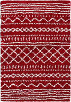 SAFAVIEH Arizona Shag Collection Accent Rug - 4' x 6', Red & Ivory, Moroccan Design, Non-Shedding & Easy Care, 1.6-inch Thick Ideal for High Traffic Areas in Entryway, Living Room, Bedroom (ASG741Q)