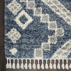 Nourison Home Scandinavian Shag Denim Blue 5'3" x 7'9" Area Rug, Easy Clean, Non Shedding, Bed Room, Living Room, Dining Room, Kitchen (5x8)