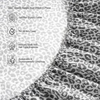 LANE LINEN 100% Organic Cotton Sheets Queen, 4-Piece Bed Sheets Queen Size Cotton, Luxury Sheets, Percale Weave,Breathable Bed Sheets Queen Size Deep Pockets Fits Upto 15" - Chetah Charcoal