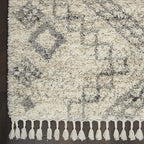 Nourison Home Scandinavian Shag Ivory/Grey 5'3" x 7'9" Area Rug, Easy Clean, Non Shedding, Bed Room, Living Room, Dining Room, Kitchen (5x8)