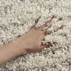 SAFAVIEH Arizona Shag Collection Area Rug - 5'1" Square, Ivory & Beige, Moroccan Design, Non-Shedding & Easy Care, 1.6-inch Thick Ideal for High Traffic Areas in Living Room, Bedroom (ASG741A)